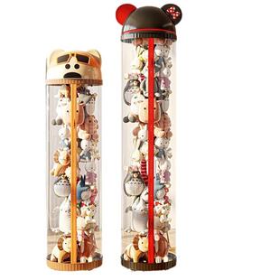 玩娃娃绒收纳桶大收容量家用儿童玩偶大号拉链带轮带灯毛具纳筒