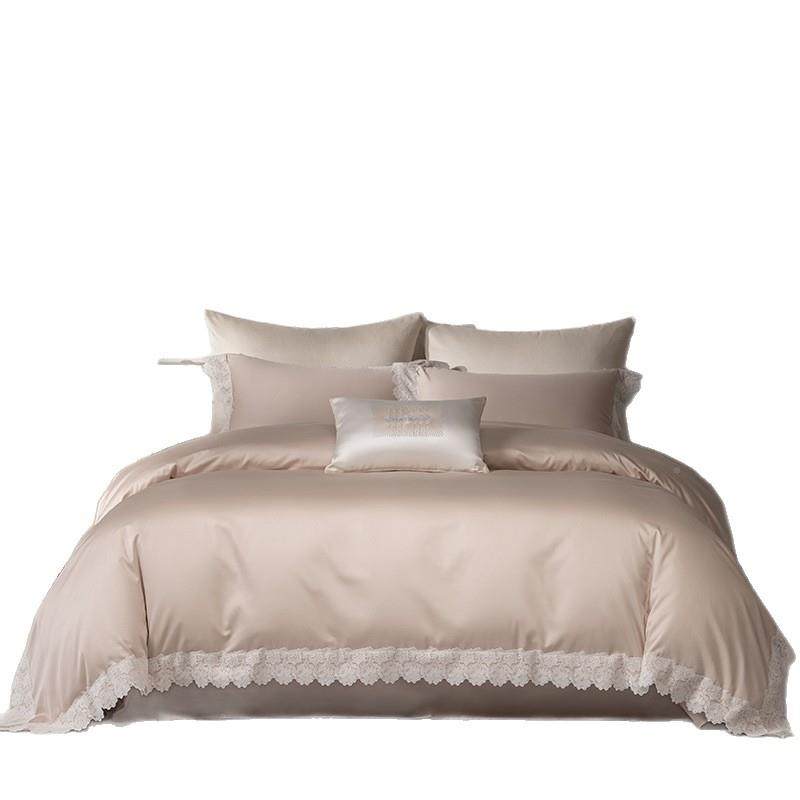 档谧奢缎S丨简雅法式漫100长绒棉2025100镂空蕾丝四件套四高季柔,床上用品,床品套件/四件套/多件套,淘宝优惠券,粉丝福利购,淘宝优惠卷