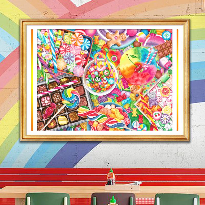 KS十字绣2024新款客厅餐厅手工自己绣满绣挂画糖果世界简约现代