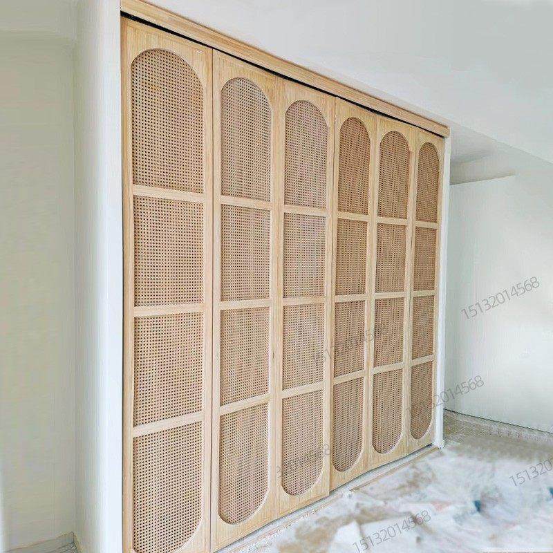 藤编柜门衣柜门定制鞋柜平开门屏风隔断移门推拉折叠门拱形藤编门,全屋定制,卧室门,淘宝优惠券,粉丝福利购,淘宝优惠卷