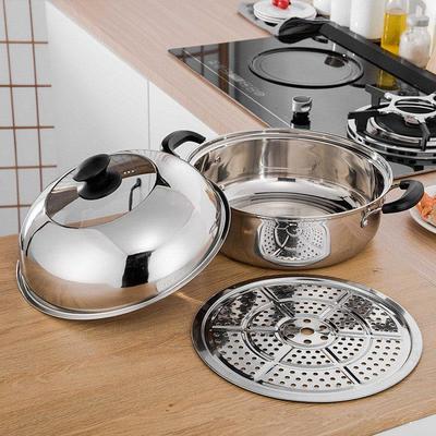 盛德蒸汽火锅40cm不锈钢蒸锅单层家用汤锅蒸锅蒸桑拿锅商用电磁炉