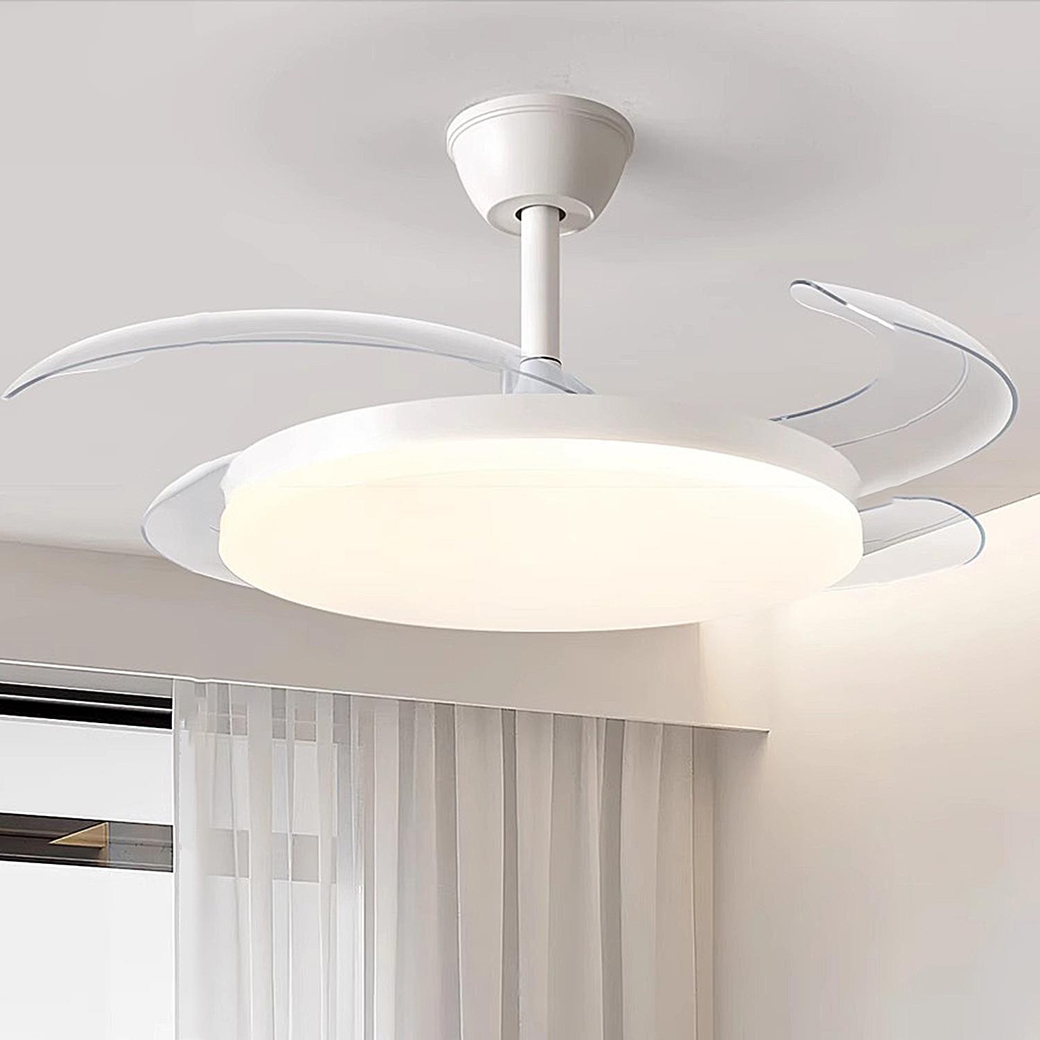 隐形风扇灯智能APP语音控制简约现代电扇灯客厅餐厅吊扇照明一体