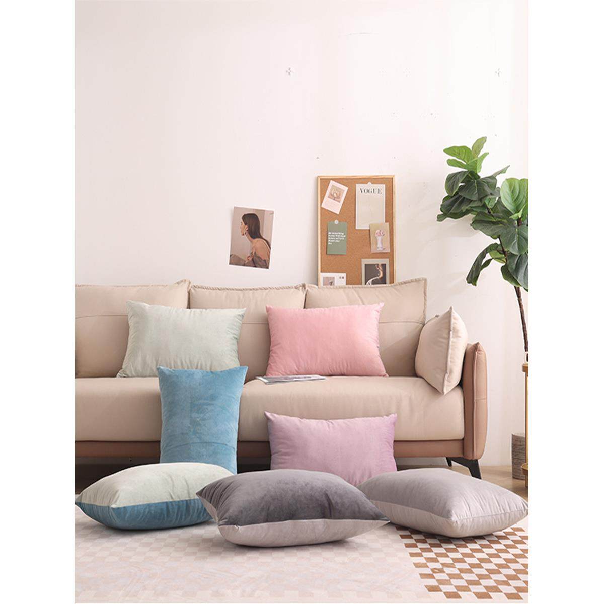 休闲枕纯色靠垫套靠垫沙发客厅家长方形枕头天鹅绒腰枕条,居家布艺,床头靠垫,淘宝优惠券,粉丝福利购,淘宝优惠卷