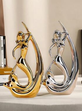 艺术简约轻奢家居摆饰高端大气客厅酒柜装饰品现代高级电视柜摆设