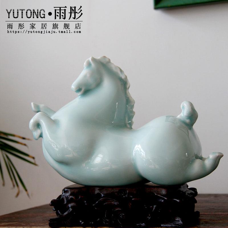 雨彤陶瓷马摆件景德镇陶瓷器影青瓷家居装饰工艺景德镇陶瓷马摆件