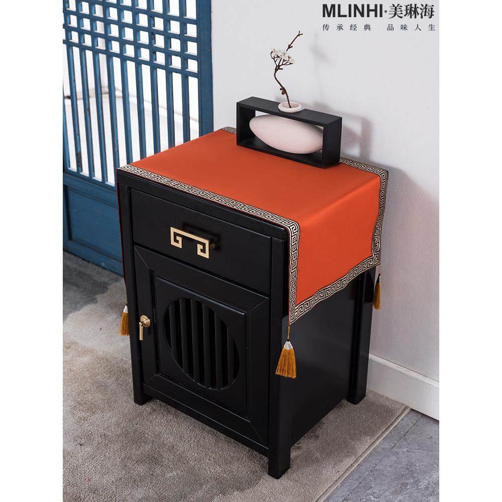 新中式床头柜盖布盖巾绸缎现代简约轻奢样板房防尘罩鞋柜布台垫布,居家布艺,床头柜盖布,淘宝优惠券,粉丝福利购,淘宝优惠卷