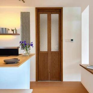 化妆室门折叠门实木门玻璃门定制简约隐形厨房对开 门卧室门厕所