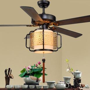 新中式风扇灯吊扇灯餐厅凉亭客厅吊扇风扇家用复古电风扇吊灯一体