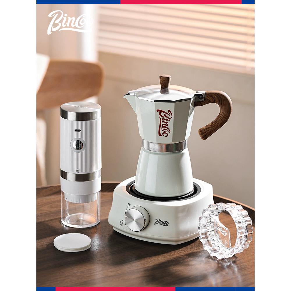 bincoo摩卡壶煮咖啡电热炉布粉器套装单双阀便携式户外露营咖啡机