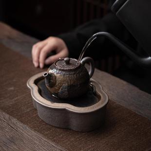 壶承盘小干泡台家用养壶垫茶壶底座托盘原矿陶瓷茶具配件 储水式