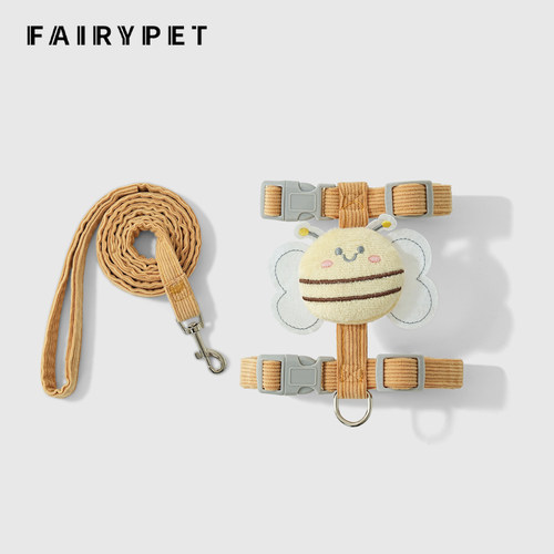 FAIRYPET狗狗牵引绳猫咪工字型胸背外出遛狗防挣脱小型犬防爆冲