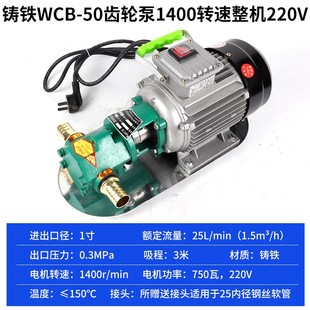 WCB齿轮泵液压油泵小型高粘度电动高压抽油泵机柴油自吸齿轮油泵