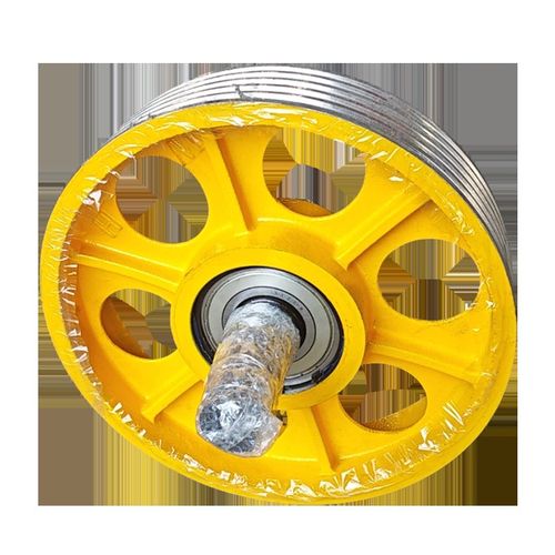 恒达富士电梯对重轮反绳轮铸铁滑轮轿顶底厢轮客货梯尼龙轮