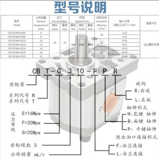液压齿轮泵油泵总成CBN 316 314 25小型高压油泵大全泵头 F310