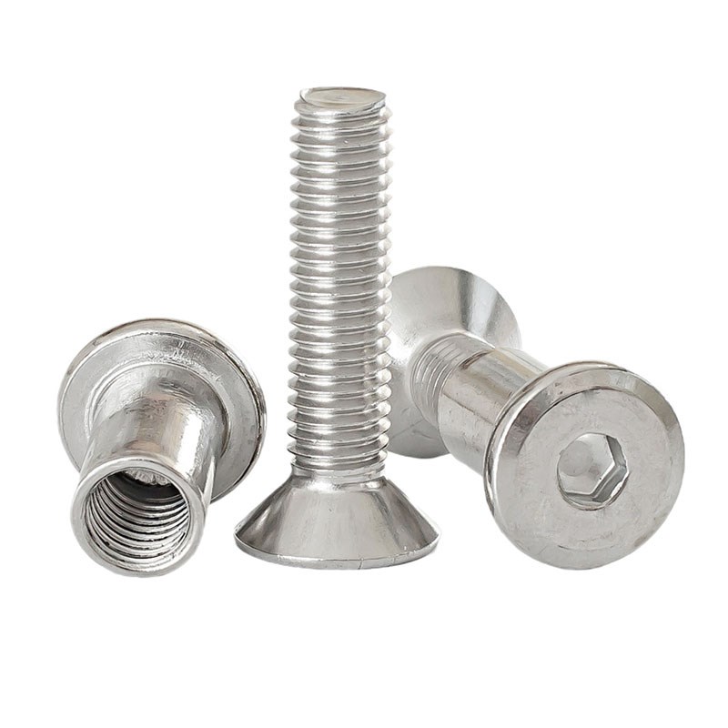 M6M8 304不锈钢子母s铆钉对锁螺丝沉头内六角螺栓夹板固定子母铆