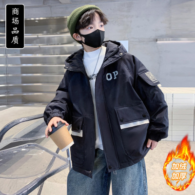 男童加绒外套秋冬款2025