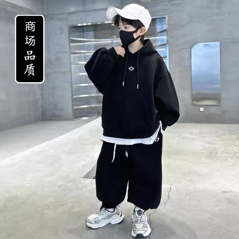 儿童装男童套装春秋款2025新款秋装秋季男孩大童卫衣运动酷帅气潮