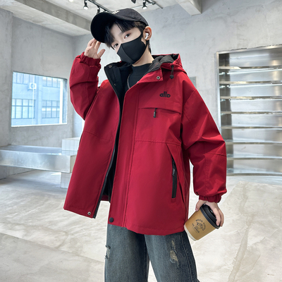 男童三合一冲锋衣外套秋冬款