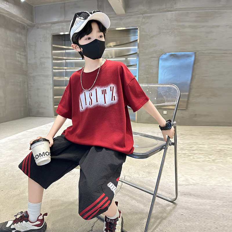 男童夏装套装2025新款大童男孩儿童夏季短袖薄款运动服帅气时髦潮