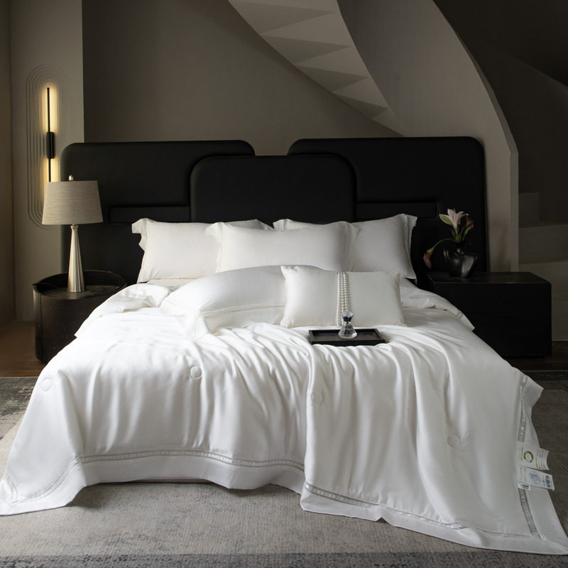 轻奢100支LF兰精天丝夏被四件套高级感镂空夏凉被凉感丝滑空调被1