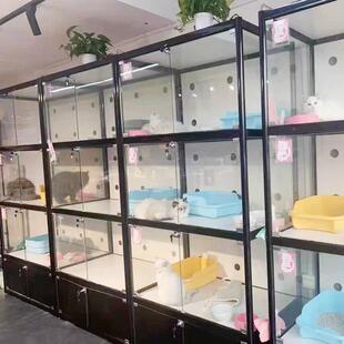 宠物示柜宠物墅猫笼舍柜宠物1166店猫展别窝猫立体柜玻璃展柜猫狗