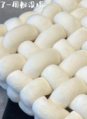 坐005985网红飘窗垫地榻毯地简垫编织时尚轻奢约风地板坐垫靠垫榻