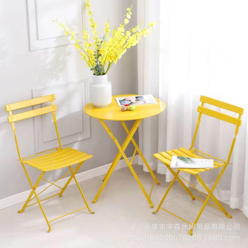 超轻户外铁艺阳台茶几件YS-020休闲折桌叠椅三套院折叠桌椅家庭用