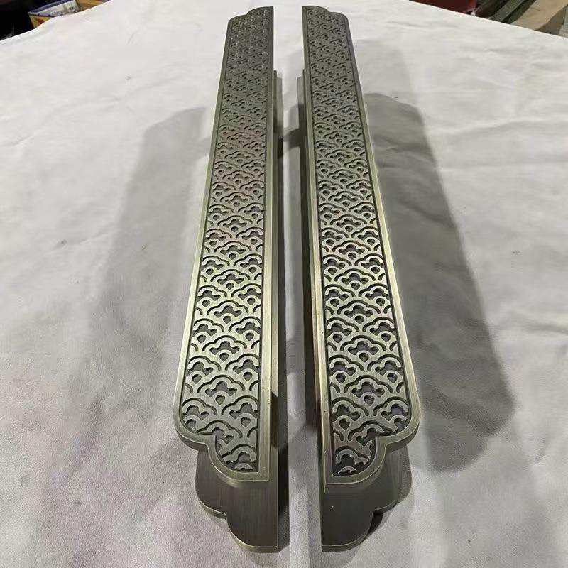 中式铝12686板大拉手玻璃大门把手酒会议青室门包间木红古铜店古