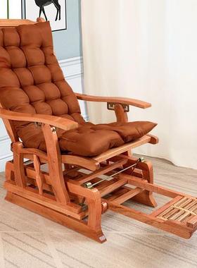 全4665实木摇摇躺椅遥折叠原木家逍椅成人用午休送父母老椅人阳台