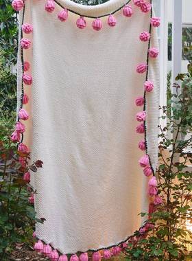 玫瑰花束毛毯子新家用沙发午睡车载GOV款多功能盖毯花毯玫瑰花毛