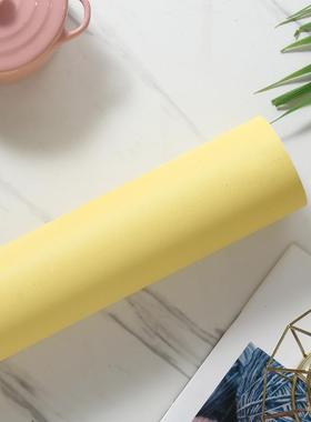 素黄色PVC波音软加厚无品牌/色橙防色水纯色自粘磨砂墙纸家具翻新