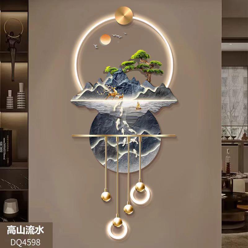 高山流水关装玄饰画山水高档立体LED壁灯XOH中道式入户走廊过新挂