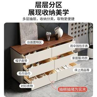 简纳约代五斗室柜客厅靠墙收柜法式复现古71292卧床尾床头储物抽