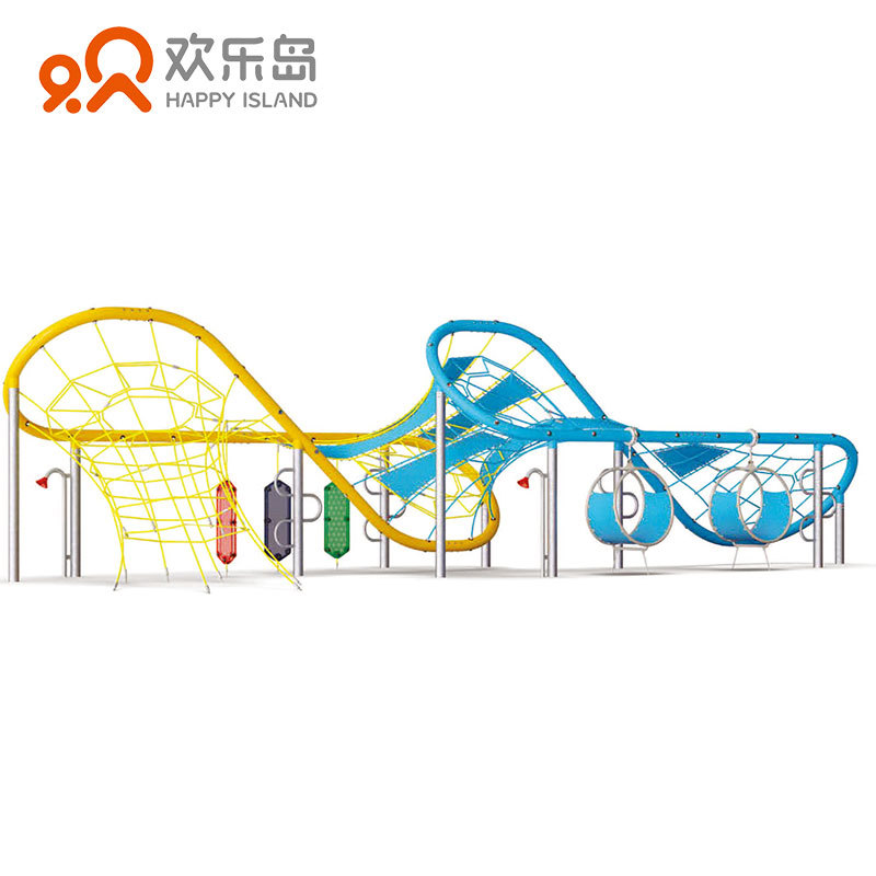 攀爬架儿童活动区游乐设备厂家园林景观提升工程小区公园爬网设计