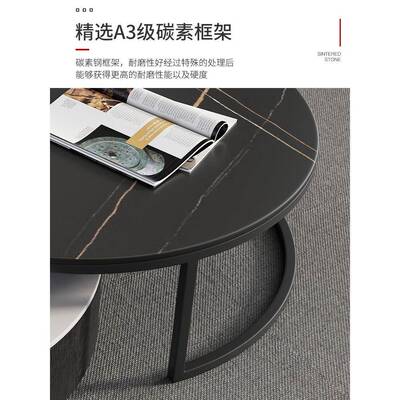 岩板大小户型极客厅方形几茶简约大师计电视柜组AQG合意式简实设