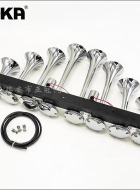 亚-AS07AB货-D现12V单排9冠八管黑色镀铬电控气喇叭AS097AB-货车