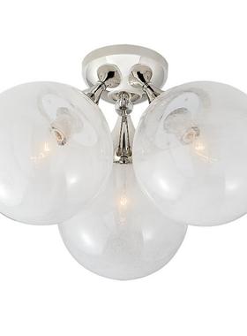 C子云雾玻璃球吊灯法式吧台岛台厅灯轻奢卧室魔75404豆分餐样板间