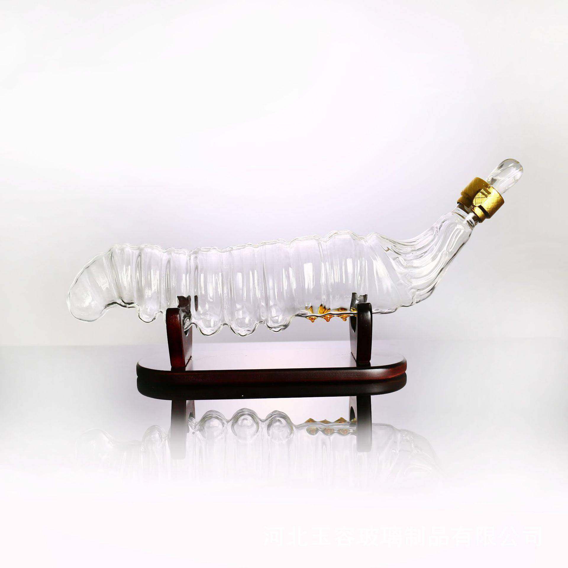 虫草造型件玻璃酒瓶威士忌璃玻酒瓶酒152吧餐厅工艺品玻璃摆玻空