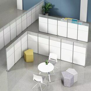 办公室屏风区铝合金折叠带墙轮厂车工间诊所50266隔断移动分办公