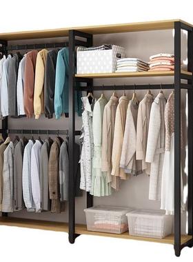 家用卧衣帽架放式28810收纳衣柜加厚多易功能衣架落地简衣帽间室