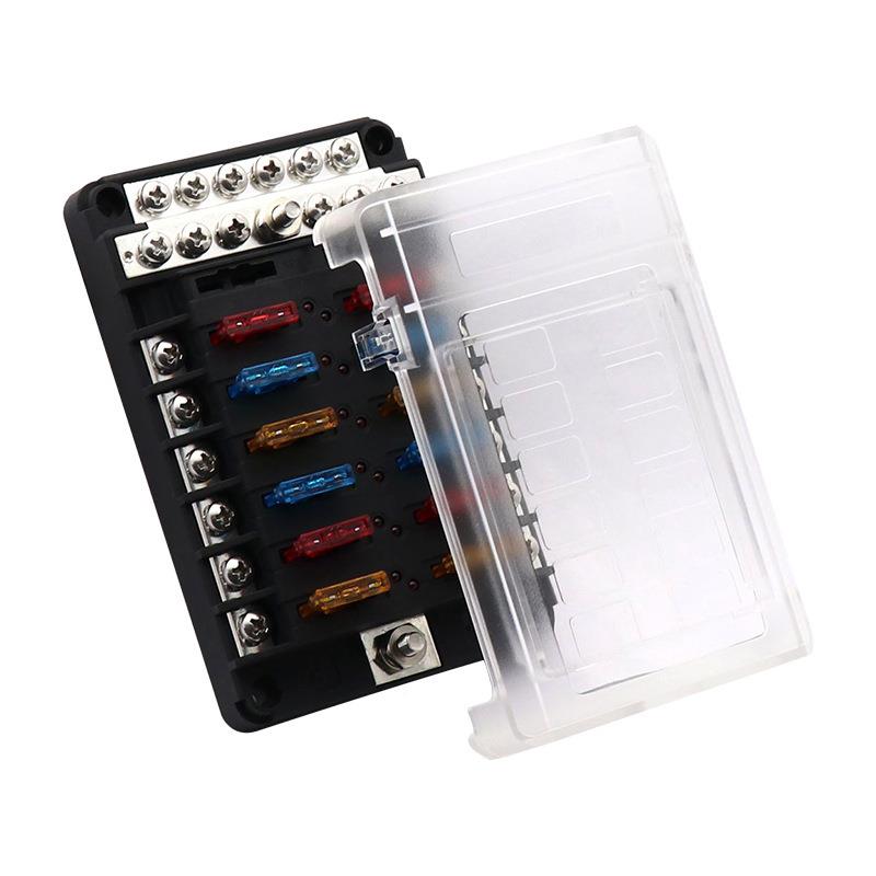 车船路险丝盒1路保险保电丝座带无品牌/12P汇流排一体式2带透明盖32V100A