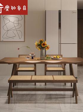 澳铂现代简约实餐KQ220421桌椅组合木小户型家用长吃厅方形饭桌餐