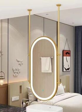 8民吊宿天花板镜悬空镜子智能LXZ化妆镜形简创意方浴室镜酒店约洗