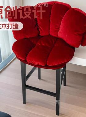 花餐88888椅实瓣木白蜡木软包靠背家用设艺极计师款术意式简轻奢