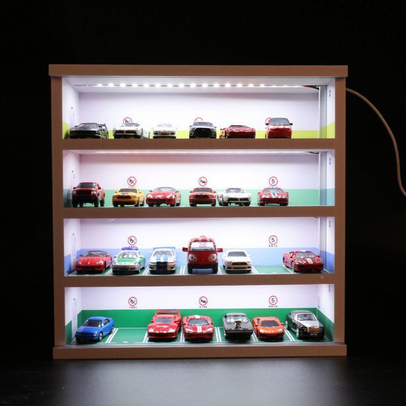 柜玩具车装164汽车模CRiMG35V型收纳143模停车场套型带灯光可放多
