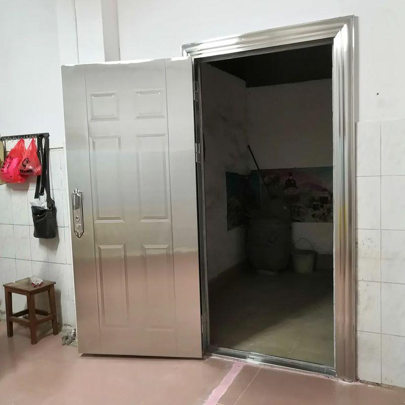 特厚34双不锈钢自门单门子母门开AL门0建房入户门阳台门白钢门外