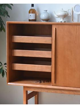 樱桃柜木21615柚木MCM风柜格餐色边储物收纳子框架结构