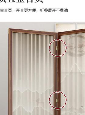 中式屏隔风断现代简约入户正UXA屏风实木门家用客厅小户型对卧室