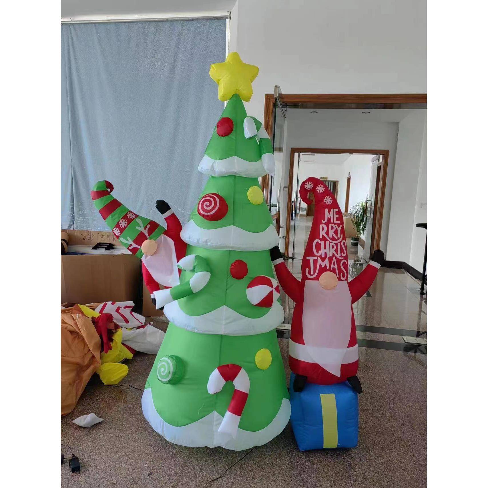 矮人LYC016圣8诞气模气1.米礼树包圣诞充气模