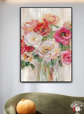 纯手绘油画厅玄关过道体肌理装饰挂画大幅客抽象代现简SH124约落